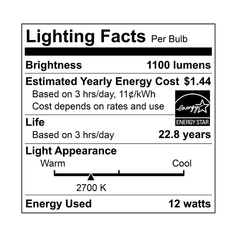 12W A19 Dimmable LED Bulb - 200 Degree Beam - GU24 Base - 1100 Lm - 2700K Soft White