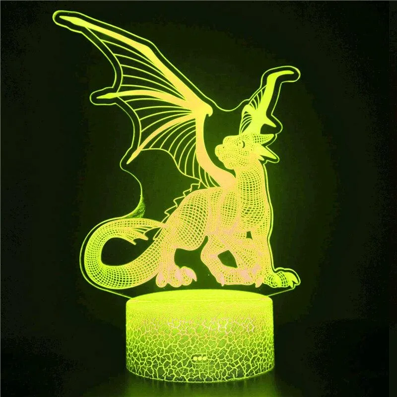 3D Illusion Night Light for Dinosaur Realistic Character Mossaurus