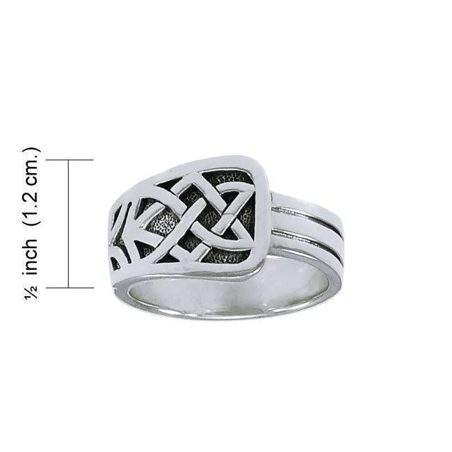 A beautiful beginning through an eternity built around love ~ Celtic Knotwork Sterling Silver Ring TRI1302