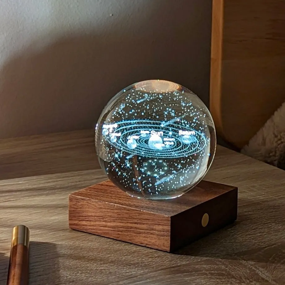 Amber Crystal Ball Night Light