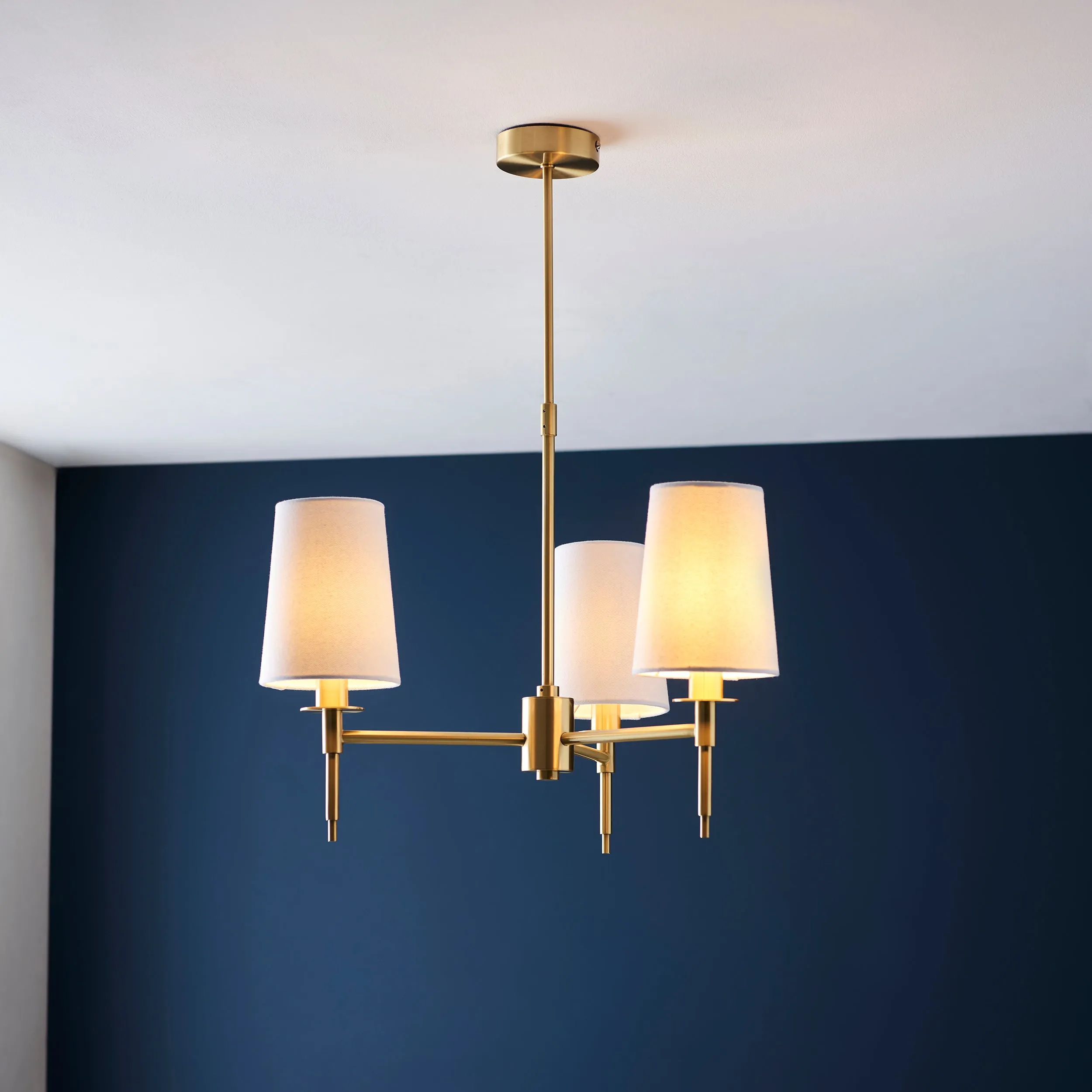 Amos Westminster 3 Light Chandelier Satin Brass