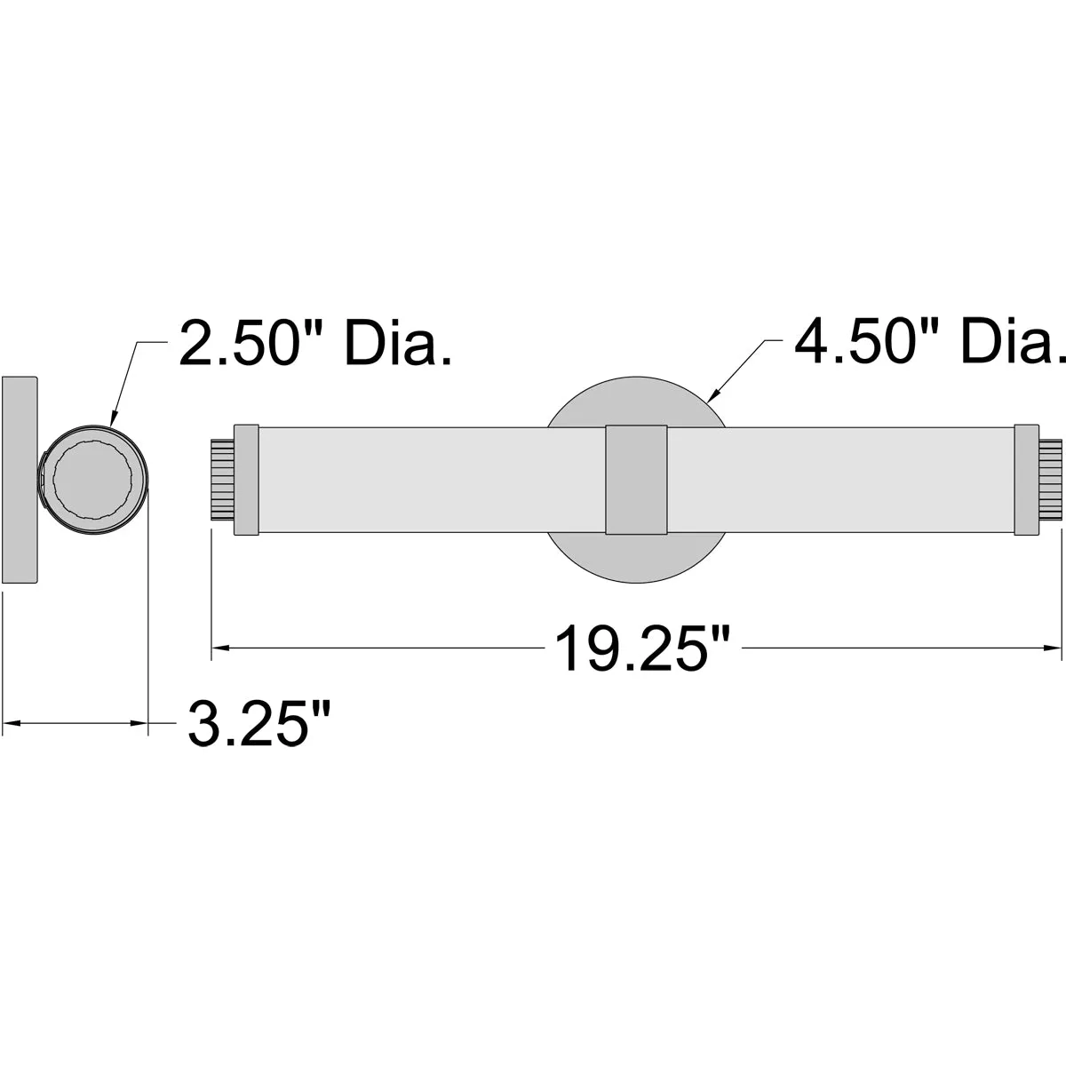 Aqua LED Vanity Light, Brushed Steel