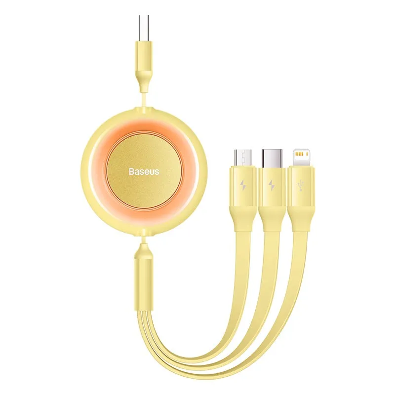 Baseus Bright Mirror 2 Series Retractable 3-in-1 Fast Charging  Data Cable USB to M L C 3.5A 1.1m