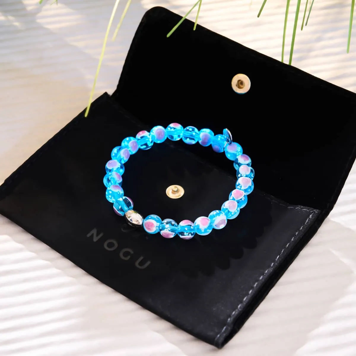 Blue x Pink | .925 Sterling Silver | Firefly Glass Love Bracelet