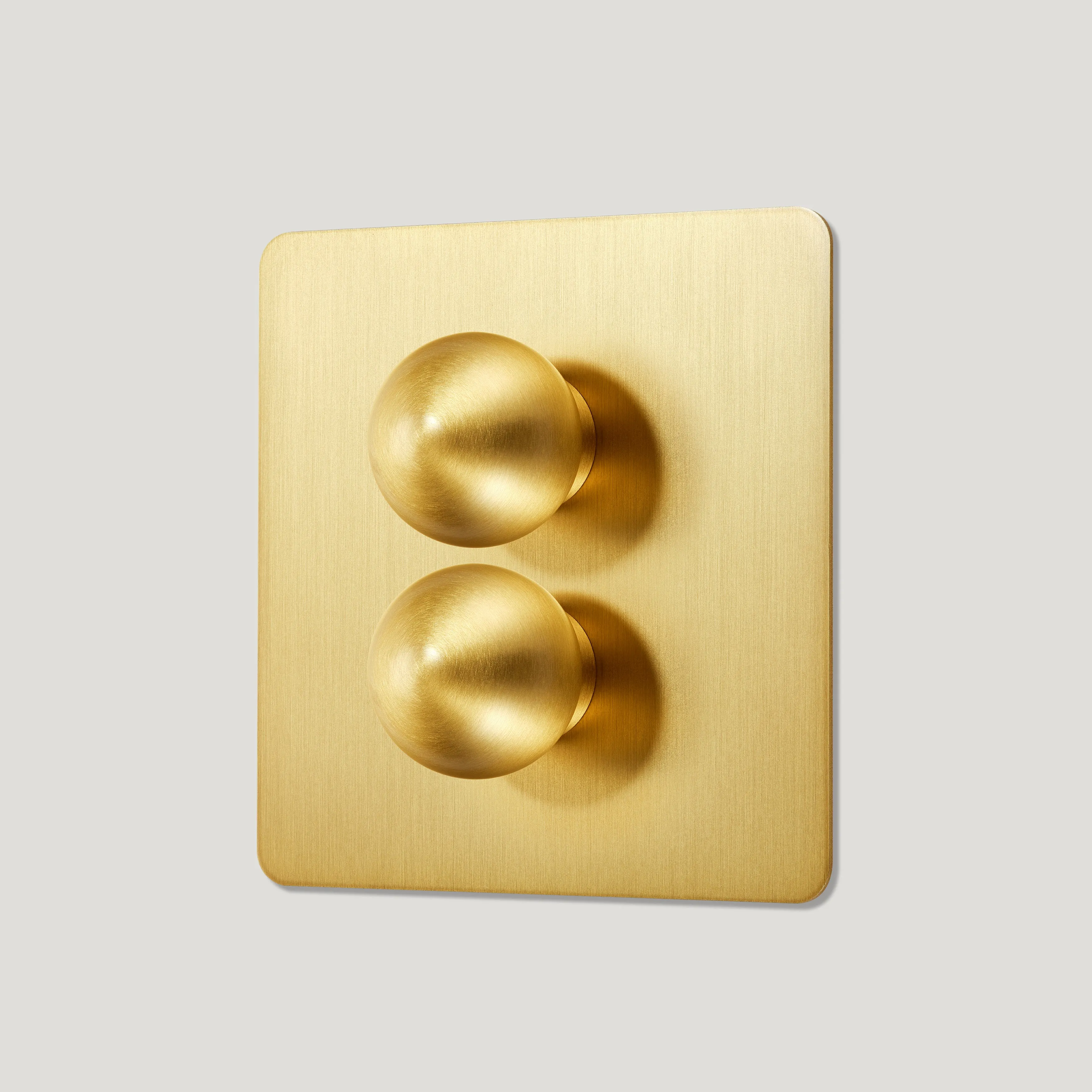 BOBBIN 2G Dimmer Light Switch - Brass