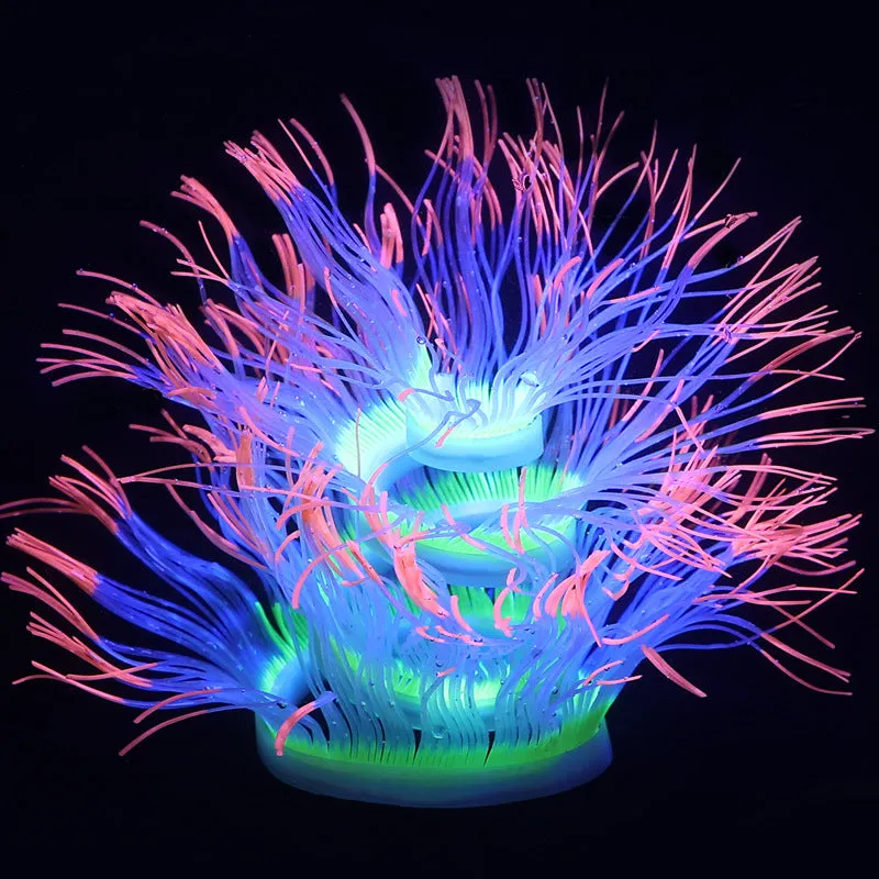 Bulk Aquarium Plants Decorations Sea Anemones Glow Plants for Fish Tank Wholesale