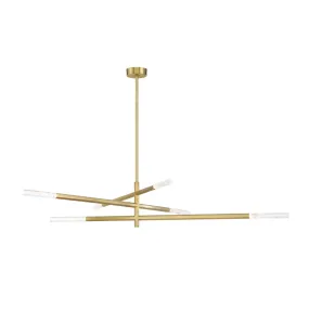 Crescendo 6 Light Adjustable Chandelier - Brass