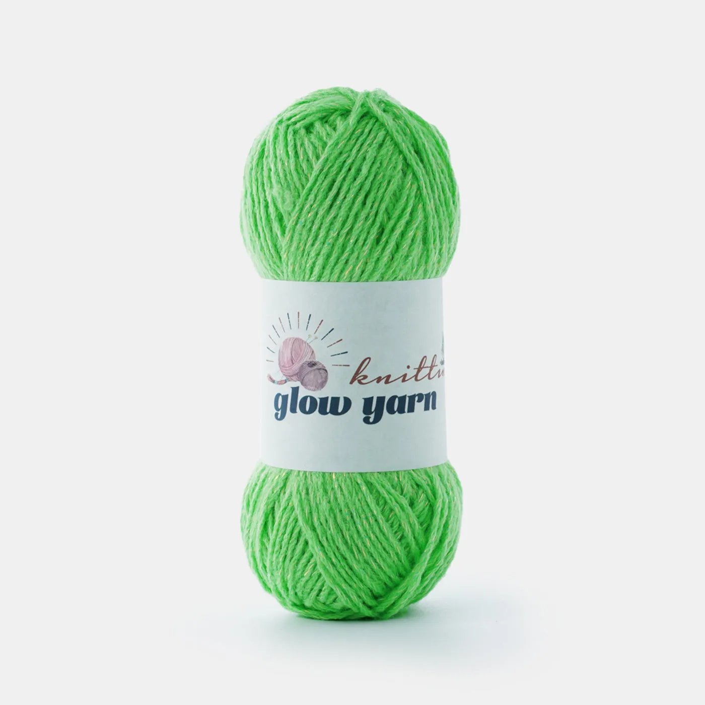 Glow in the dark fluorescent metallic crochet yarn