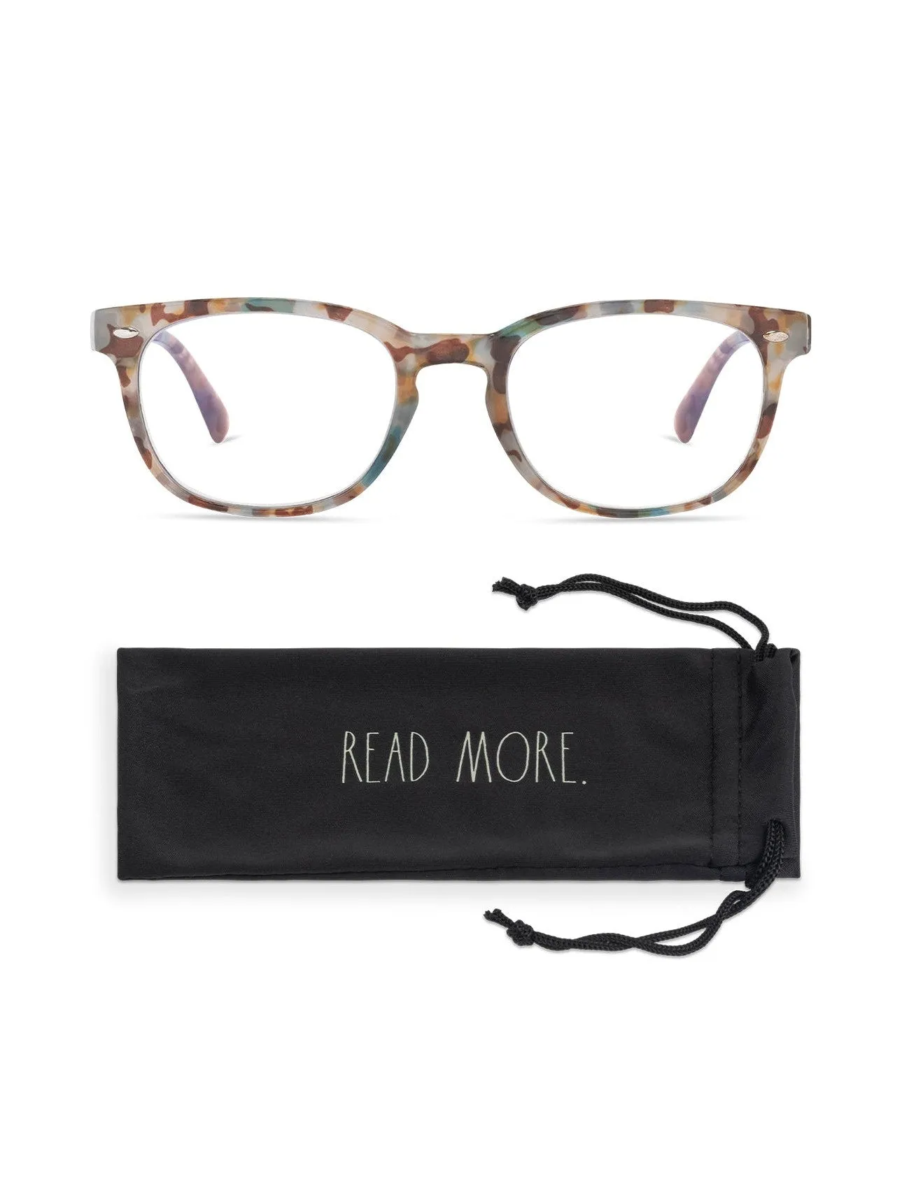 JUDY Blue Light Blocking Reading Glasses with "READ MORE" Signature Font Case