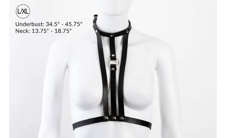 Liberator Lano Adjustable Leather Body Harness Black