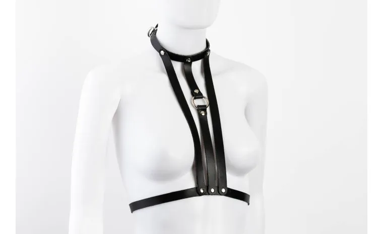 Liberator Lano Adjustable Leather Body Harness Black