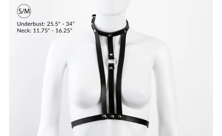 Liberator Lano Adjustable Leather Body Harness Black