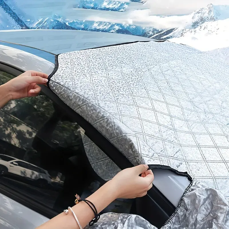 Magnetic Front Windscreen Sunshade Thickened Sunscreen Anti-UV Heat Insulation Snow Shield Cover