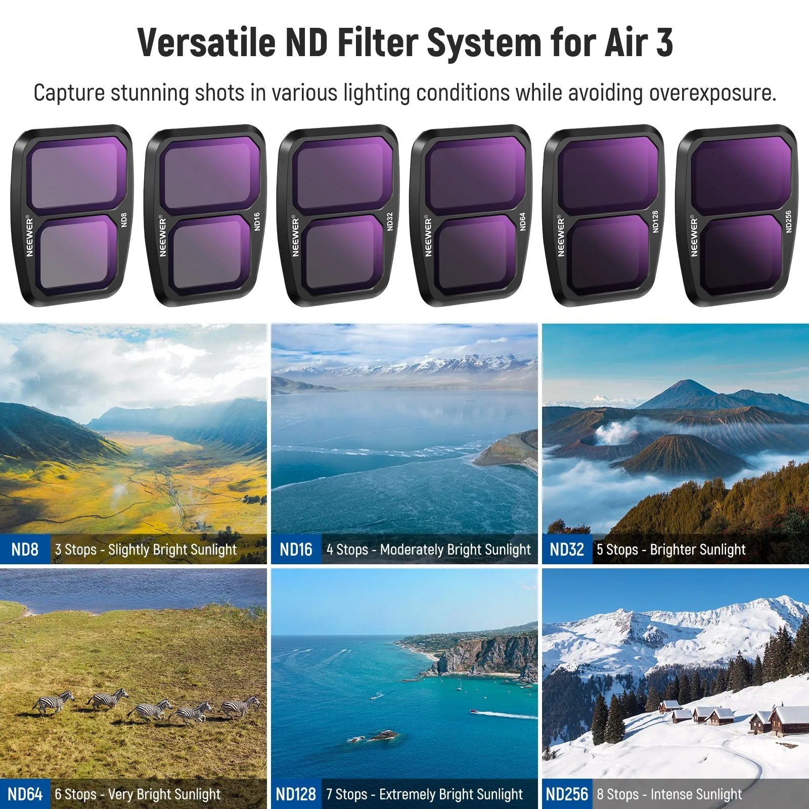 NEEWER ND & CPL & Effect Filter Set For DJI Air 3