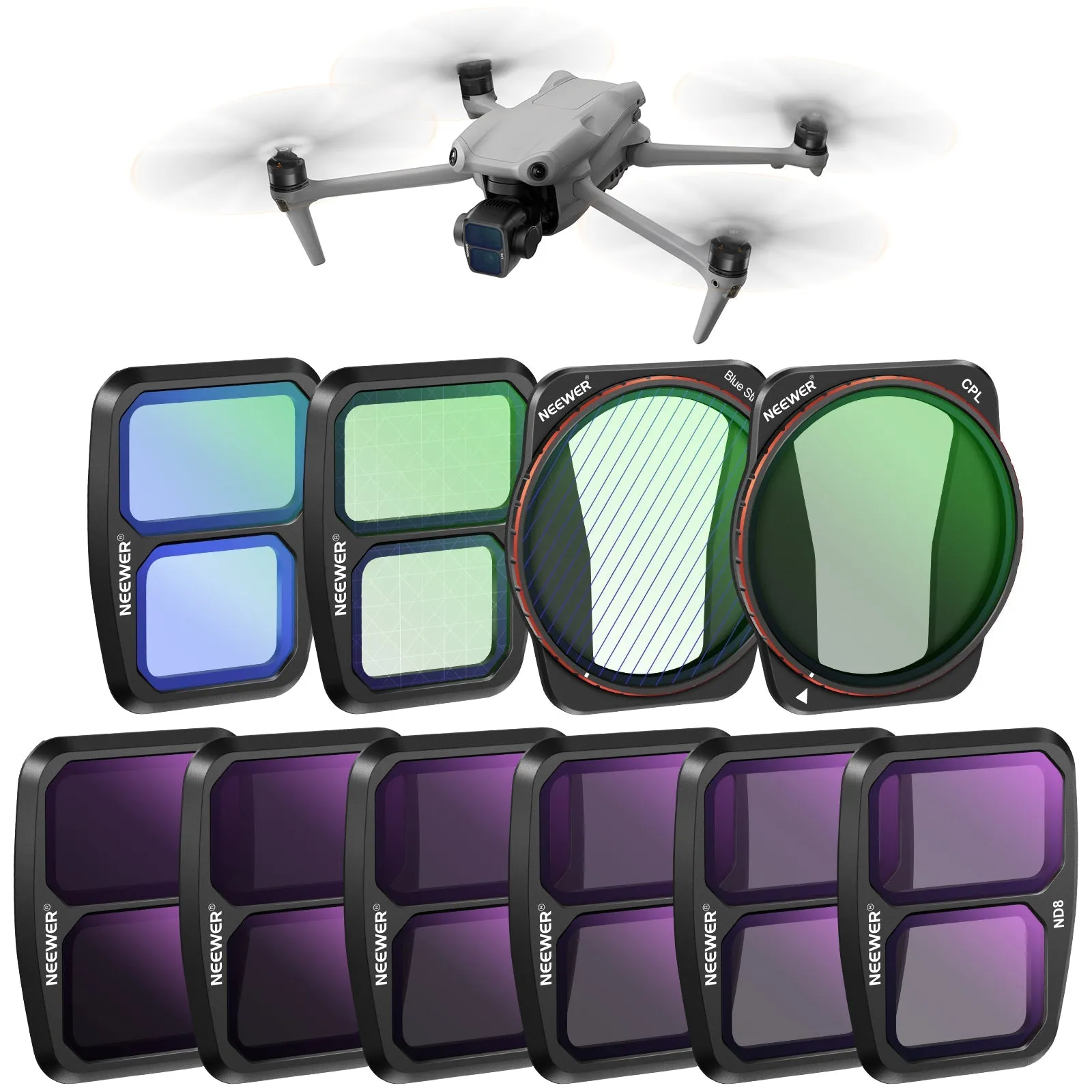 NEEWER ND & CPL & Effect Filter Set For DJI Air 3