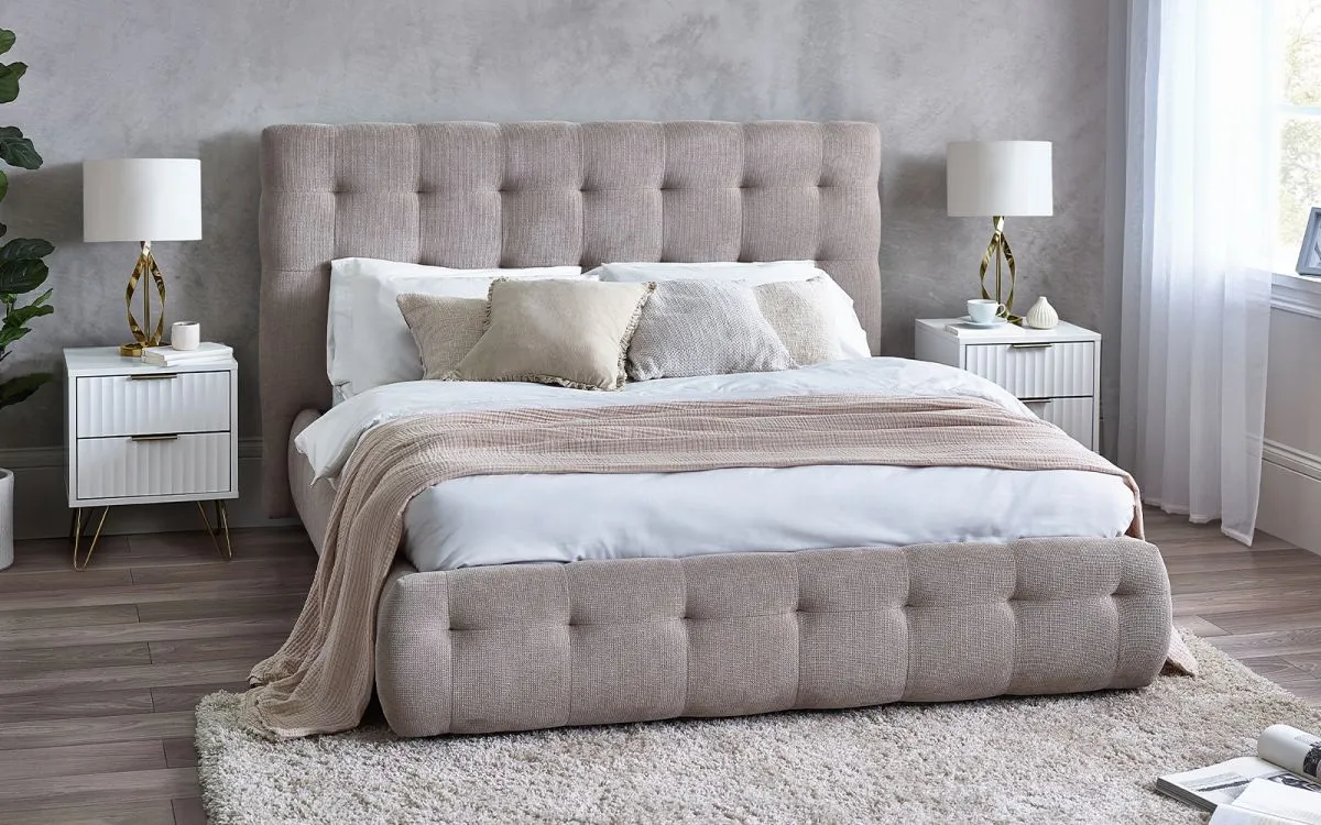 Odette Bed - Light Taupe