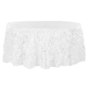 Petal Circle Taffeta 132" Round Tablecloth - White