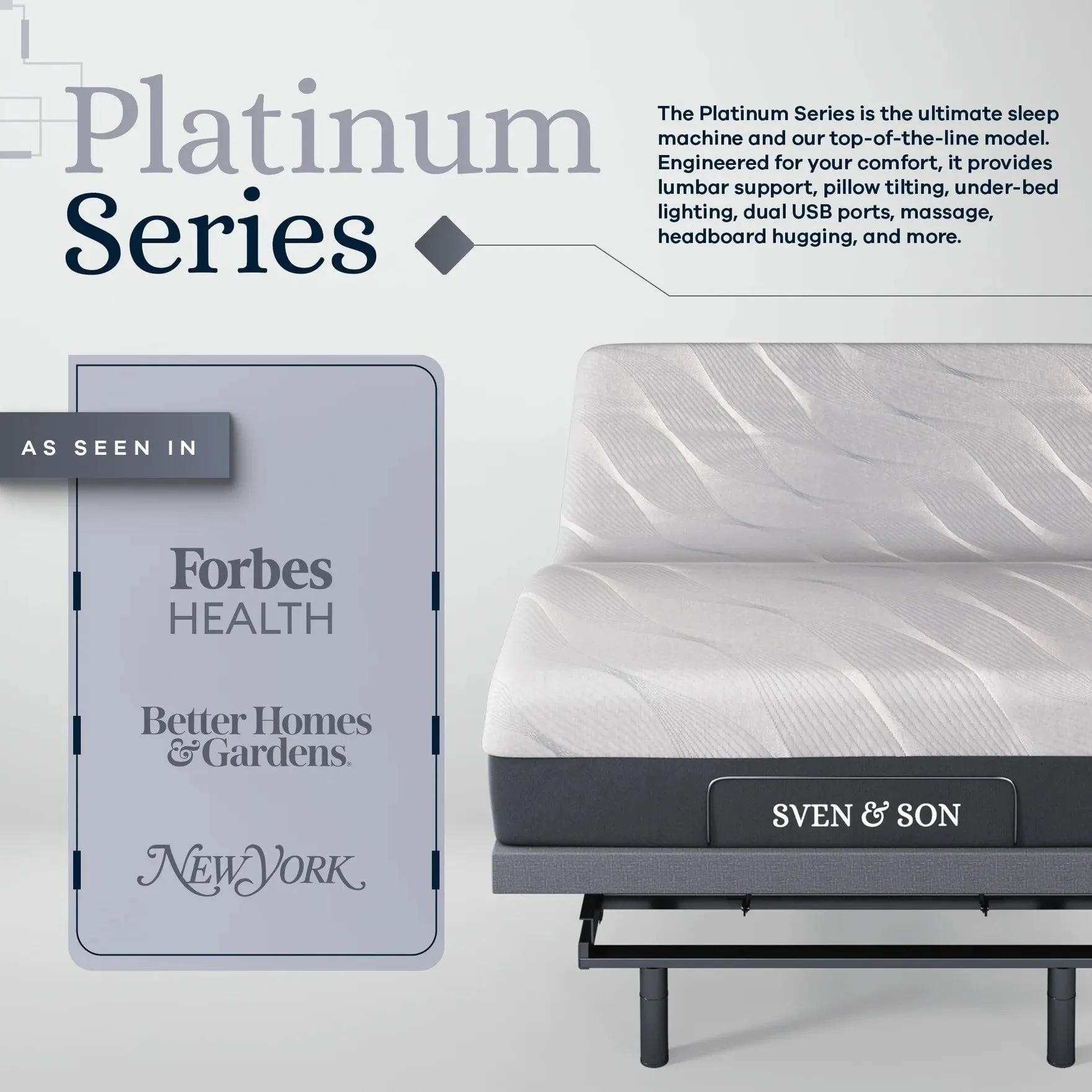 Platinum Series Adjustable Bed Base   Choice of Mattress Bundle