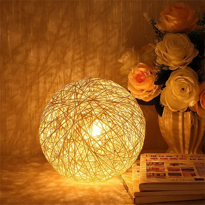 Rattan Ball LED Lamp Usb