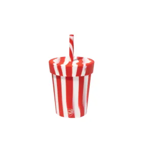 Silipint Silicone 8 oz Candy Cane Collection Kids Straw Tumbler