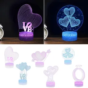 [Smarrt home]Valentine's Day Gift 3D Night LED Colorful Gradient Remote Control Night Light