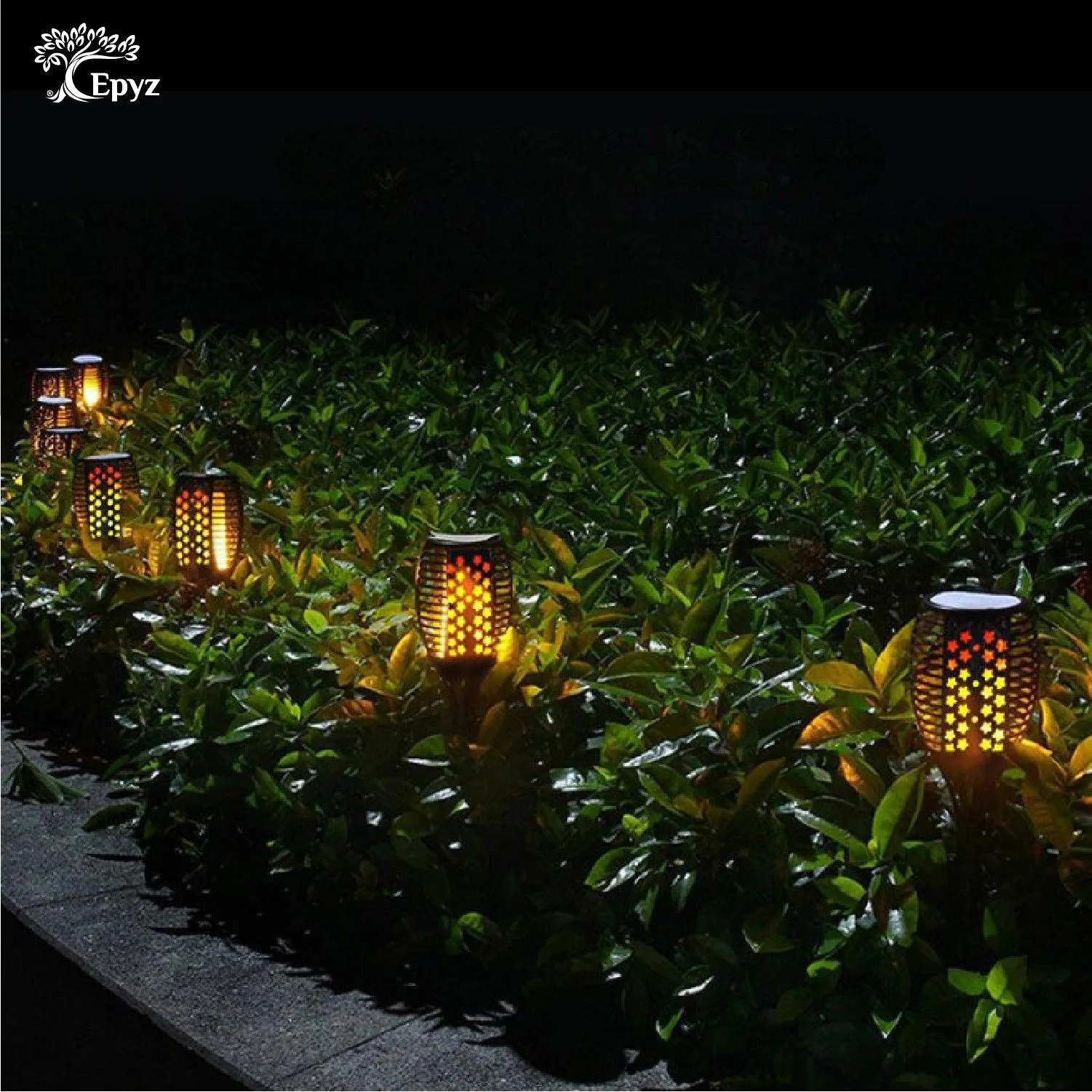 Solar Outdoor Garden Lights Flickering Star Mashaal - Epyz