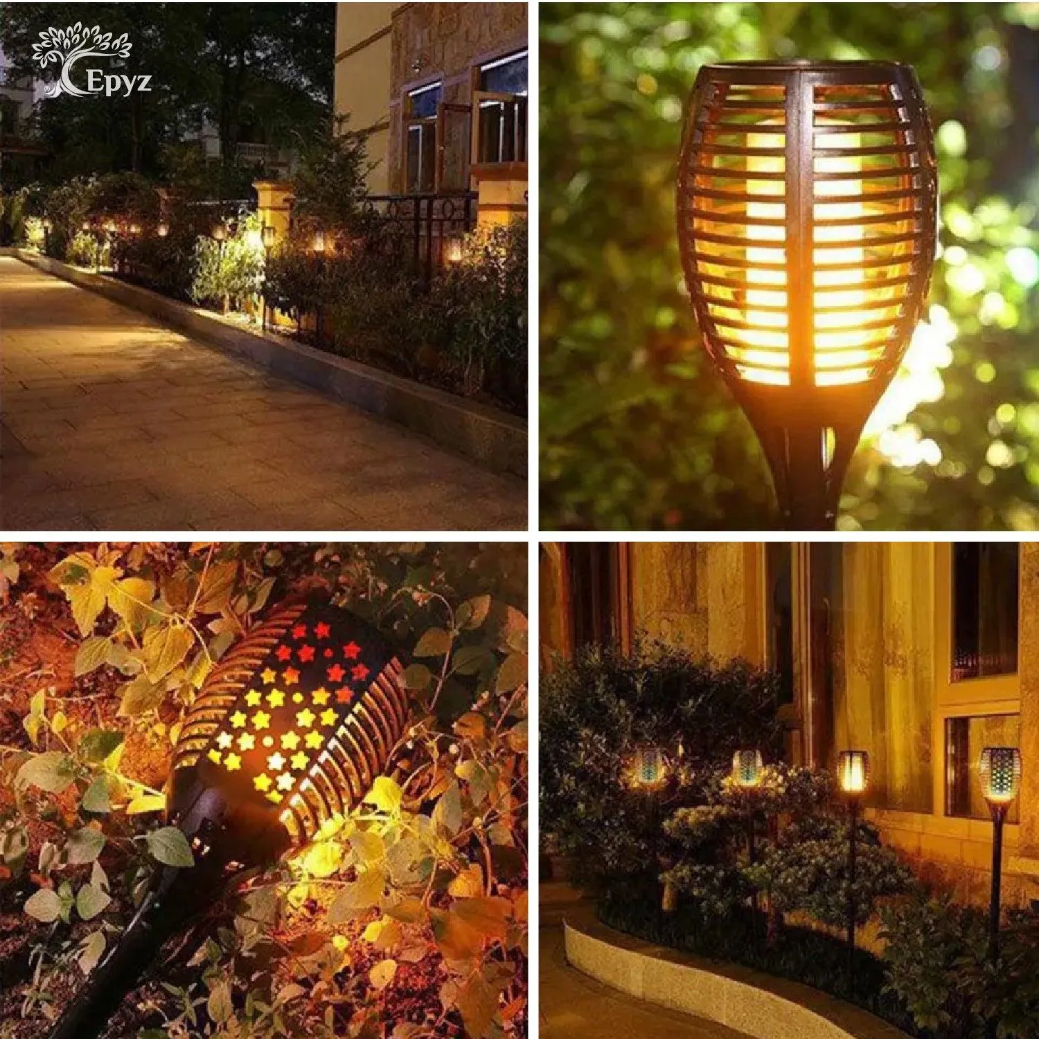 Solar Outdoor Garden Lights Flickering Star Mashaal - Epyz