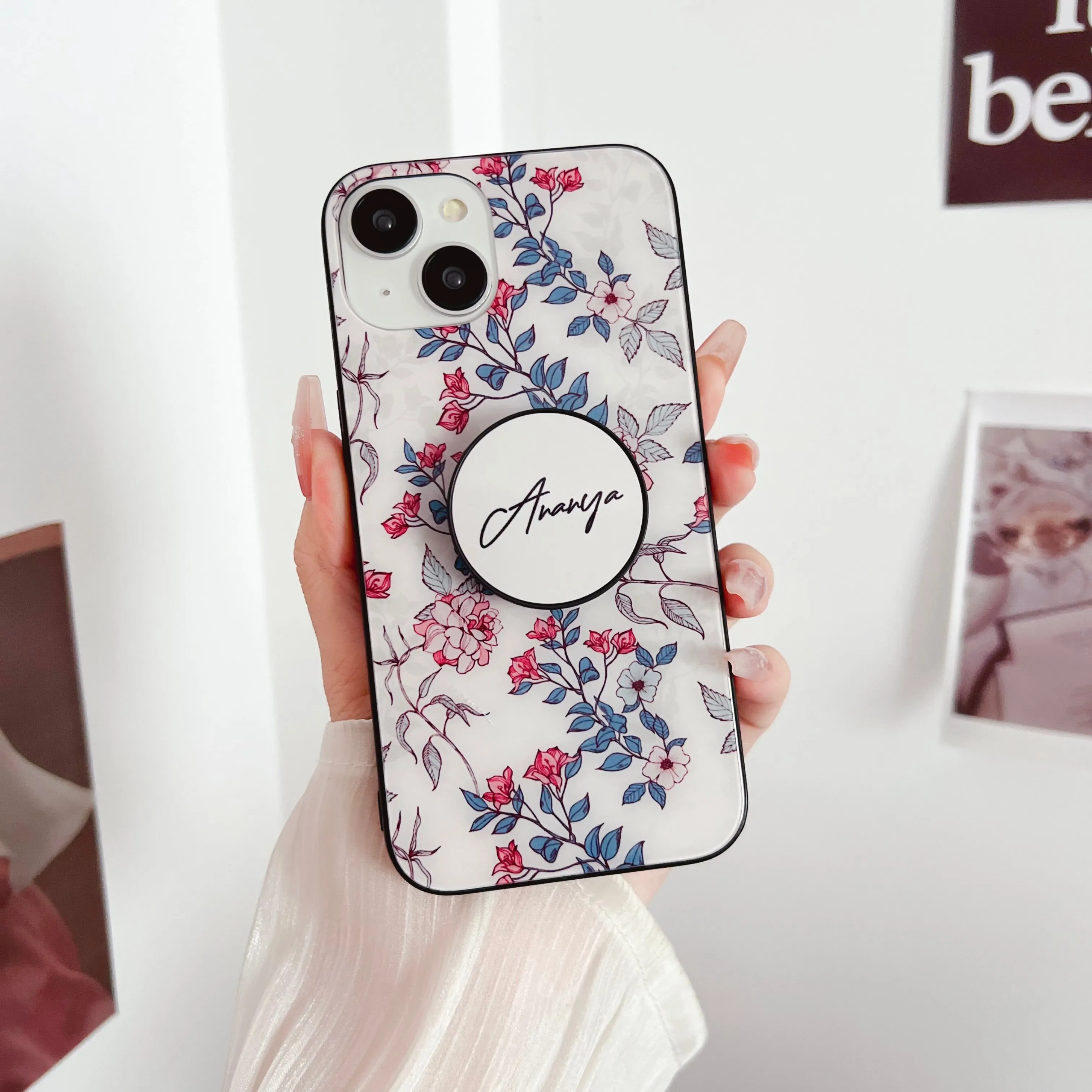 The Floral Threesome Designer Glass Case for iPhone