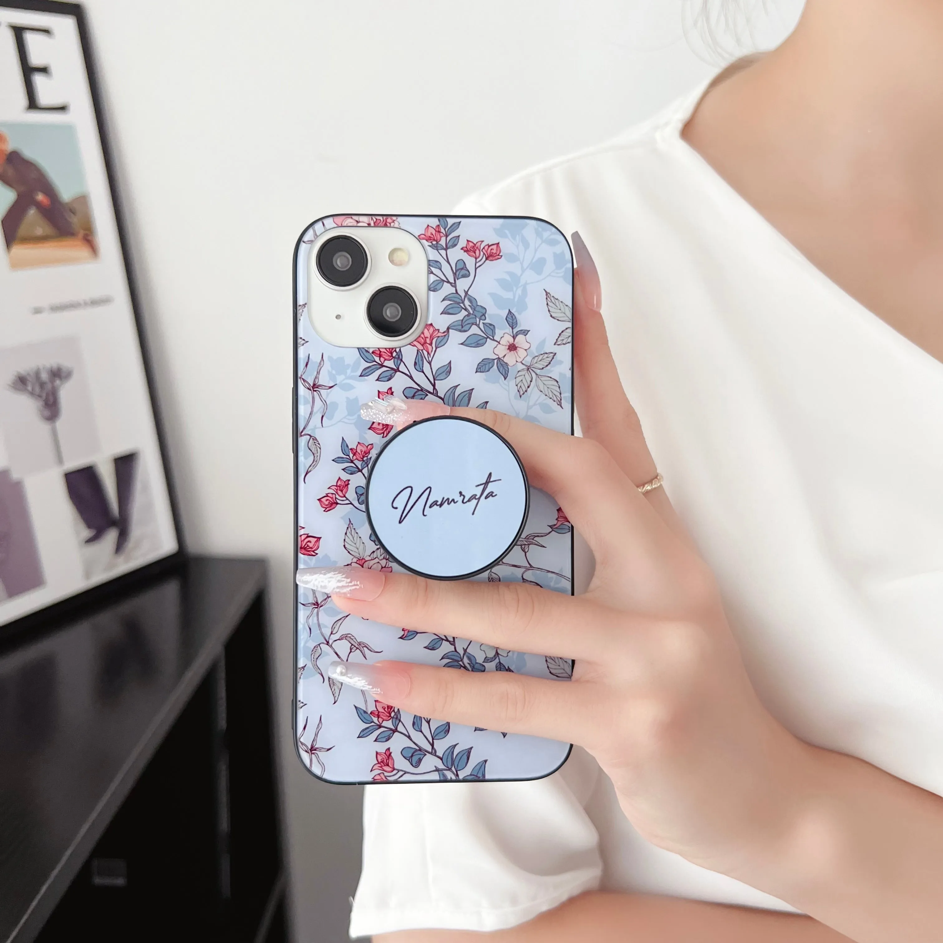 The Floral Threesome Designer Glass Case for iPhone