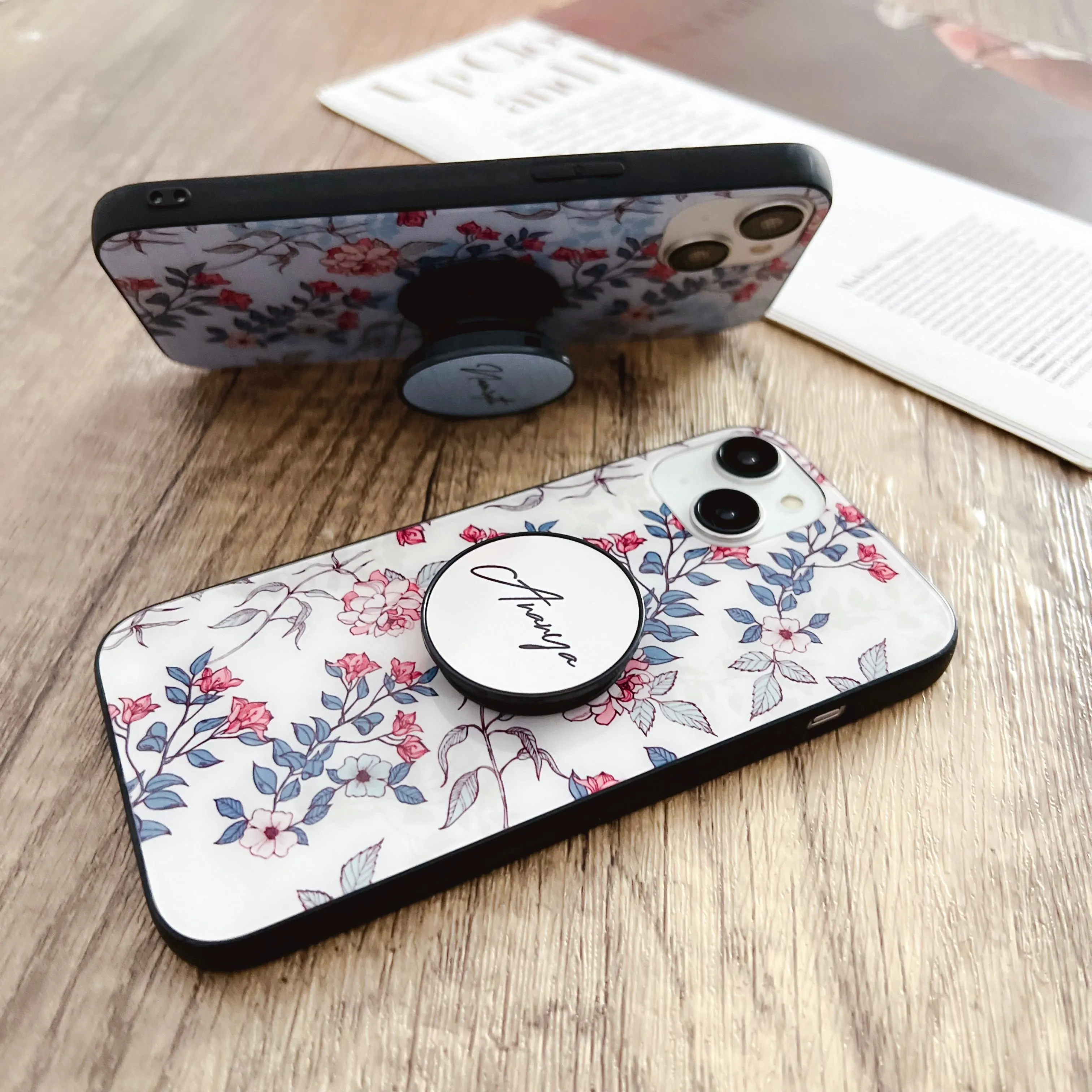 The Floral Threesome Designer Glass Case for iPhone