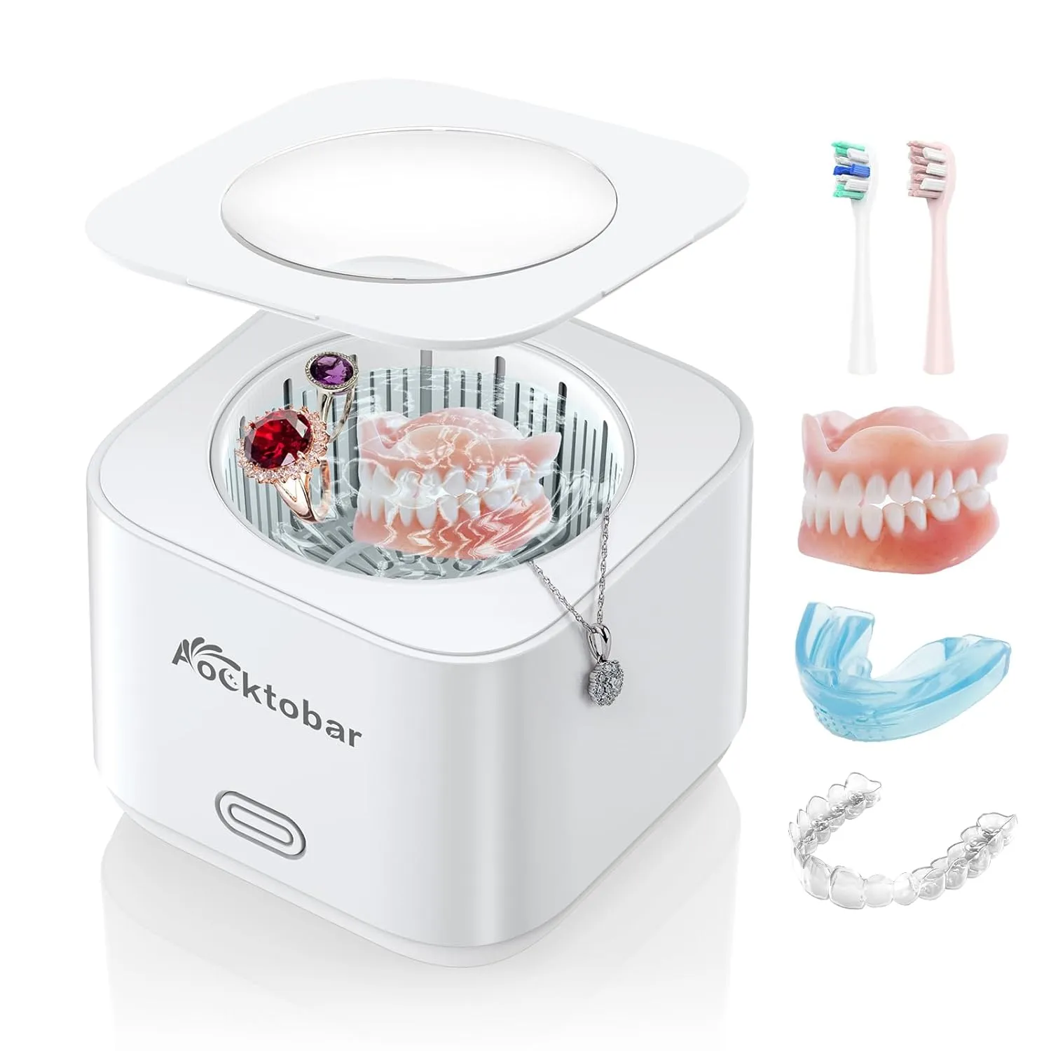 Ultrasonic Jewelry Cleaner Machine, 30W Ultrasonic Cleaner for Retainers, Dentures, Mouth Guard