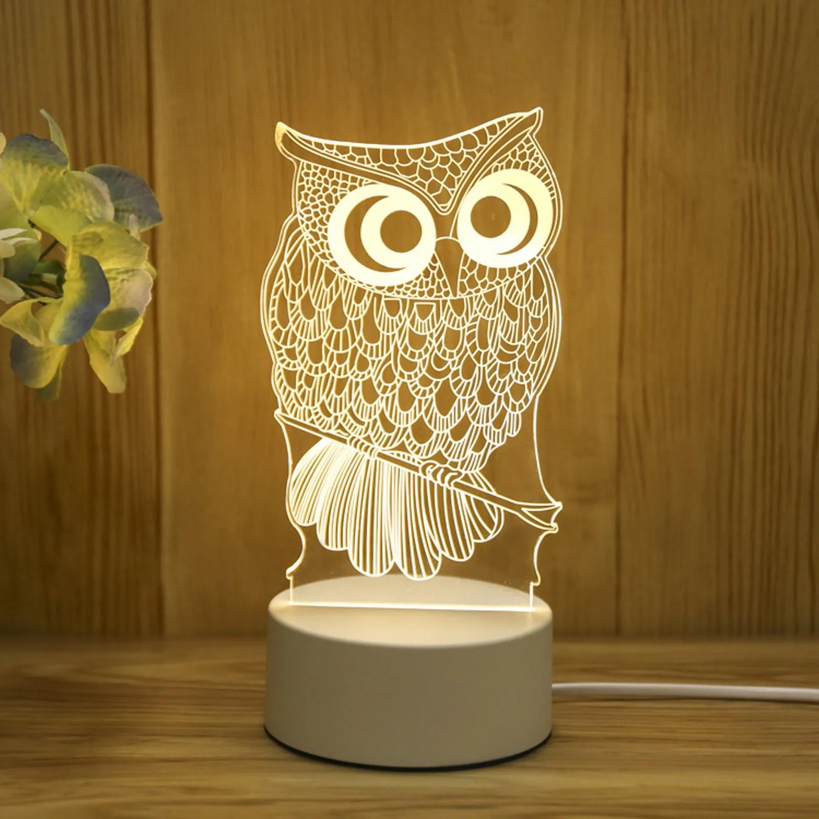 USB Acrylic 3D Night Light Lamp Home Outdoor Landscape Decoration Gifts