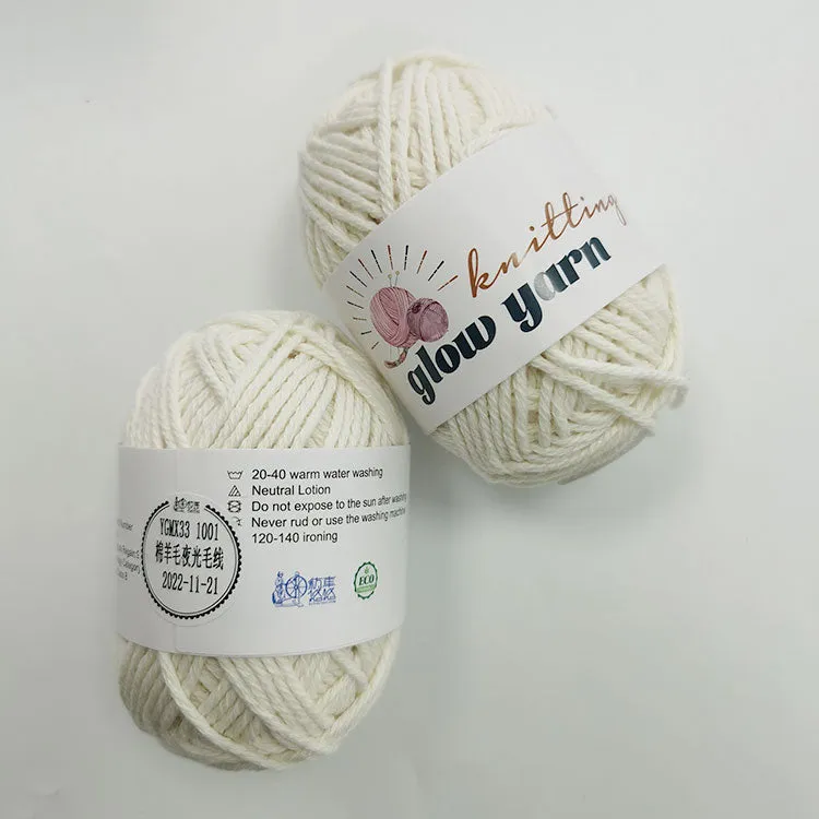 Wool Cotton Glow in the dark fluorescent Crochet Yarn